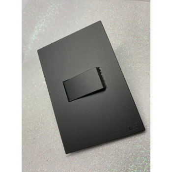 Conjunto Interruptor Paralelo Horizontal 4x2 - RECTA PRETO BLACK SATIN FOSCO